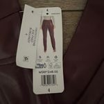 Joie  Burgundy Vegan Leather Pants Photo 5