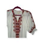 Julia Amory 𖤗 Casablanca Caftan Midi Dress 𖤗 White Red Moroccan Embroidery 𖤗 XS Photo 4