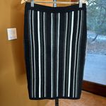 NWT Spense Black Gray White Stripe Knit Pencil Skirt Size Small Photo 6