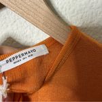 Peppermayo NWT  French Mood Mini Dress Orange Long Sleeve Open Back Womens Size 4 Photo 8