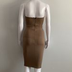 Boohoo Tan Strapless Body-con Dress Photo 2
