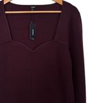 EXPRESS NWT  Purple Ribbed Sweetheart Neckline Long Sleeve Sweater Photo 1