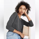 Madewell  Gray Modern Tie Front Sweater Size XL Grey Crew Neck Tie Long‎ Sleeve Photo 1