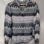L'Agence  Mixed Print‎ Moroccan Aztec Print Silk Blouse Sz 4 Photo 0