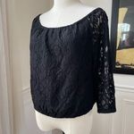 Cupcakes and Cashmere Cropped Lace Blouson Top Black S NWOT Photo 1