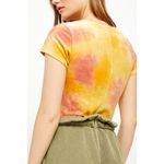Free People New!  Bright Eyes Velvet Tee yellow, women size S‎ Photo 1