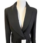 ZARA  Black Wool Blend Long Button and Tie Coat NWT Size Small Photo 3