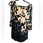 Anthropologie  MAEVE SHADED GARDEN BLACK PRINT DRESS CUTOUT SLEEVES XSP Photo 7