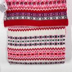 Gap  Fair Isle Knit Scarf Red Pink White Acrylic Cozy Winter Warm Photo 3