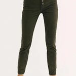 Free People  Olive Green Skinny Ankle Corduroy Pants with Button Fly - Size - 6 Photo 0