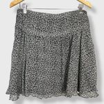EXPRESS  Skirt Silk Chiffon Mini Floral Print‎ Black White Size 8 Women Waistband Photo 1