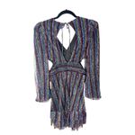 Alexa B Nites Metallic Stripe Cut Out Long Sleeve Party Dress 4 NEW with Tags Photo 1