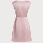 Rihoas Pink Boat Neck Satin Mini Dress Photo 6