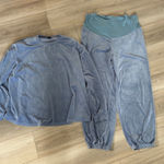 SheIn Maternity Velour Lounge Set Long Sleeve Top Jogger Pants Blue XXL Photo 0
