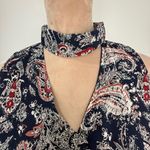 Noelle Navy and Red Paisley Midi Dress Blue Size XS Photo 7