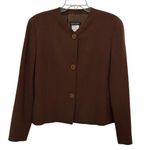 Giorgio Armani  Brown Wool Button Front Long Sleeve Jacket Size 40 Photo 0