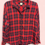 J.Crew Red and Navy Plaid Shirt cabincore Photo 0