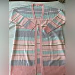 Pink Lily  Pastel Striped Cardigan Photo 1