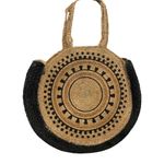 NEW Woven Moroccan HANDBAG 16” Round Crossbody Shoulder Purse Shanty Corporation Tan Photo 7