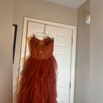 For Love & Lemons Bustier Tulle Gown | Boned, Ruffle-Hem - Rust Photo 7