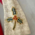 Vintage Christmas Embroidered Sweater Patchwork Medium Ugly Christmas Sweat Red Photo 6