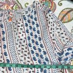 American Vintage Vintage America large tie front blouse blue paisley scarf print button close bk Photo 2