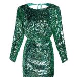 For Love & Lemons  Green Sequin Mini Dress Marais with open back NWT Photo 3