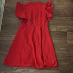 Anthropologie Maeve by  Red Flutter Sleeve Dress Classy Preppy Minimal Work Photo 6