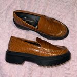 Fashion to figure NEW  Brown Alligator Brown Chunky Y2K Platform Loafers Sz 8 Photo 0