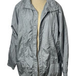 Vintage 80s Lightweight Jacket Shimmer Silver Tudor Court Mid Length Size Medium Photo 0