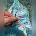 Vintage 90s Y2K Secret Treasures blue floral lace short slip dress, size small Photo 5