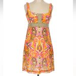 Vintage An Original Milly of New York Y2K Pink Gold Metallic Cotton Dress Size 6 Orange Photo 10