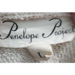 Penelope Project Ruffle Sleeve‎ Sweatshirt Keyhole Back Casual Top L Tan Size L Photo 2