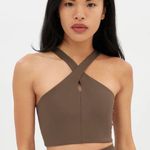 Girlfriend Collective NWT | Cafe Becca X Neck Keyhole Sports Bra Size Medium Photo 0