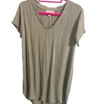 Cloth & Stone Tee Shirt Dress Womens Medium Sage Green Festival Vacation Hi Low Photo 0