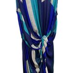 Zimmerman blue‎ colorblock pleated 100% silk knotted dress size 2 Blue Photo 0