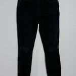 RE/DONE Originals 90s High Rise Ankle Crop in Jet Black With Rips Size 25 Photo 1