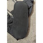 Adrienne Vittadini  Purse Black Nylon Bag Leopard Print Handles Gold Hardware Photo 13