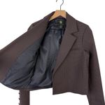 House Of Harlow Plaid Cropped Blazer Brown Sz XS Photo 7