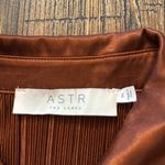 ASTR The Label Ferran Plisse Cutout Long Sleeve Midi Dress Rust Size Medium Photo 6