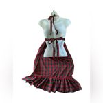 VTG Gourmet Gallery Red GreenTartan Plaid Holiday GOOSE Ruffled Apron OS Quilted Photo 4