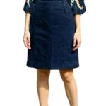 Ann Taylor Jean Skirt Womens Sz 4 Straight Pencil Dark Denim Knee Hem City Chic Photo 0