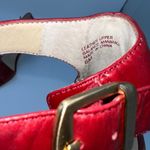 AK Anne Klein Red Leather Ankle Strap Wedge‎ Heel Sandals Women's Size 6M Photo 10