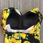 Denim&Co Swimsuit Sarong Front Swimdress One Piece Floral 8 Yellow Photo 2