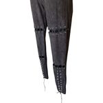 Womens Nude Brand Chloe Lace Up Sexy Faux Suede Pants in Black Photo 3