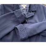 Talbots SK1 VTG Blue Beaded Blazer Skirt Suit Set Size 12 Photo 2