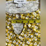 Nine West  Women’s Slit Neck Long Sleeve Top yellow black white floral S Photo 12