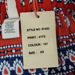 Raga Red and Blue Flirty Boho Mini Skirt NWT Size XS Boho Print Full Skirt Photo 8