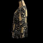 Notations  black, tan and white floral blouse Photo 3
