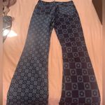 Jaded London  Blue and Black Floral Patterned Flare Jeans Photo 3